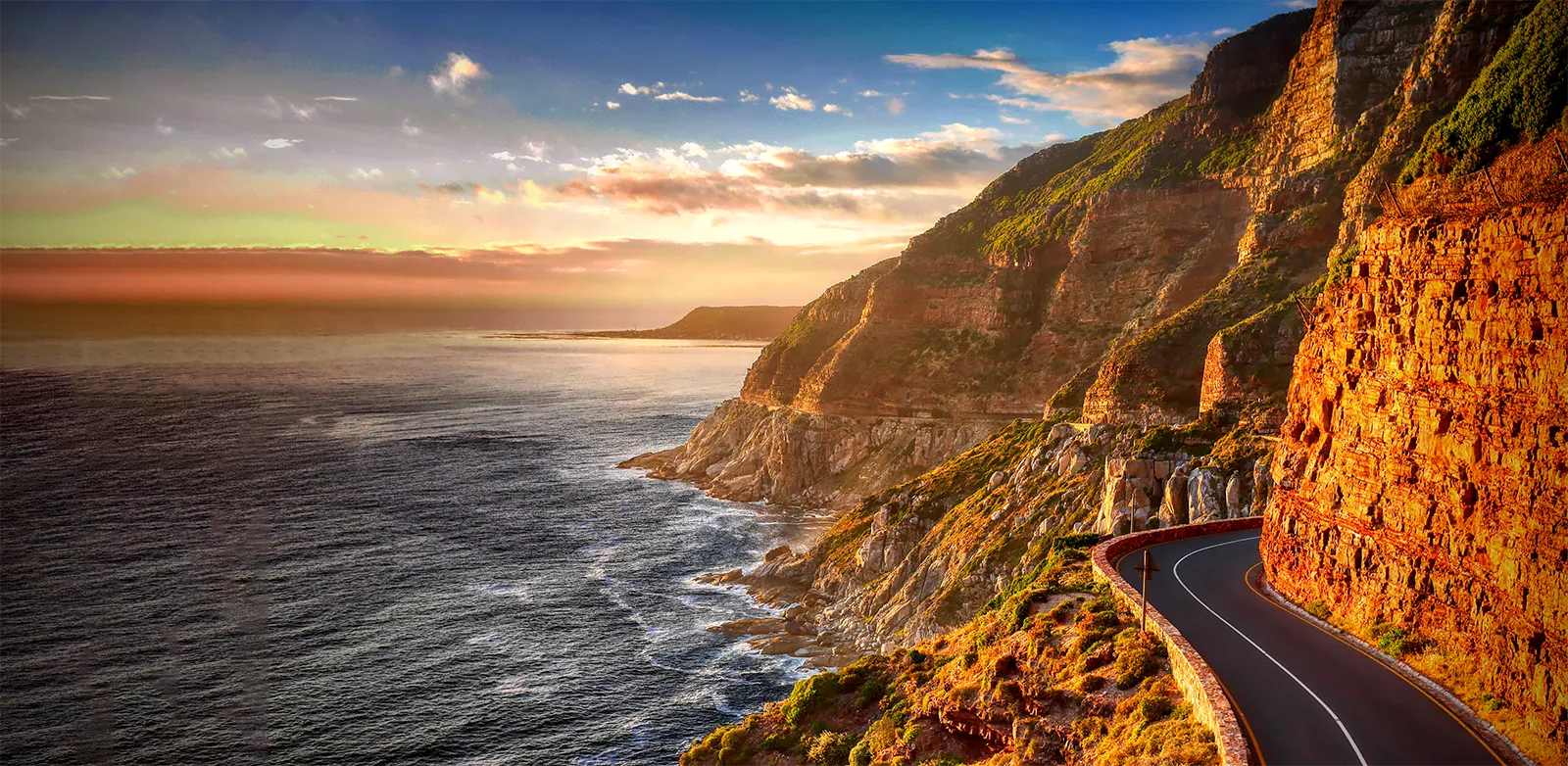 View of Chapmans Peak in South Africa